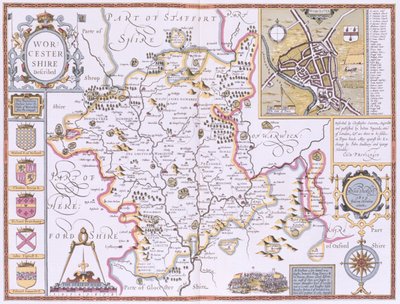 Worchestershire, engraved by Jodocus Hondius from John Speed
